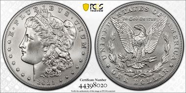 2021 $1 Morgan Dollar 100th Anniversary First Strike MS70
