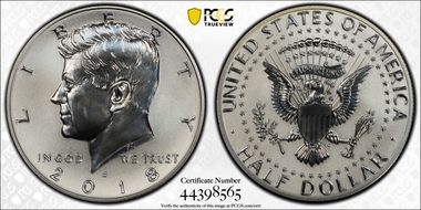 2018-S 50C Reverse Proof Silver 50th Anniversary Set PR70