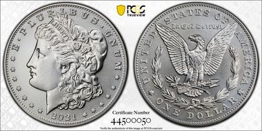 2021-S $1 Morgan Dollar 100th Anniversary MS70