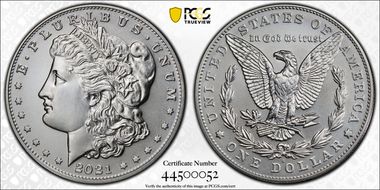 2021-S $1 Morgan Dollar 100th Anniversary MS70