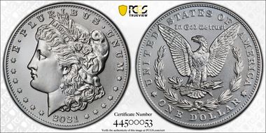 2021-D $1 Morgan Dollar 100th Anniversary MS69