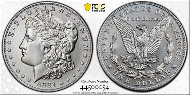2021-D $1 Morgan Dollar 100th Anniversary MS68