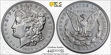 2021-D $1 Morgan Dollar 100th Anniversary MS69