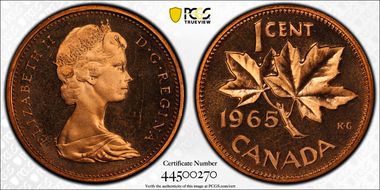 1965 1C Type 2, Sm Beads, Bl 5 PL66RD