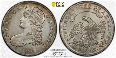 1834 50C Small Date, Small Letters N1