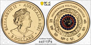 2021-C $2 Indigenous Military Service Colorized MS68