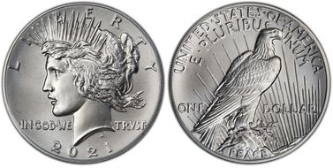 2021 $1 Peace Dollar 100th Anniversary MS70
