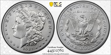 2021-CC Privy $1 Morgan Dollar 100th Anniversary First Strike MS70
