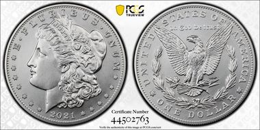 2021-S $1 Morgan Dollar 100th Anniversary First Strike MS70