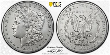 2021-O Privy $1 Morgan Dollar 100th Anniversary First Strike MS70