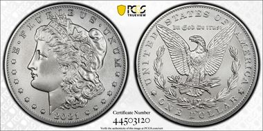 2021-CC Privy $1 Morgan Dollar 100th Anniversary First Strike MS70