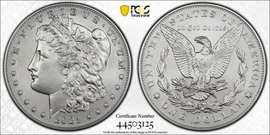 2021 $1 Morgan Dollar 100th Anniversary First Strike MS70