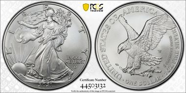 2021-W $1 Burnished Silver Eagle-Type 2 SP70