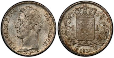 1830-W 1 Fr Gad-450 5 feuilles MS65