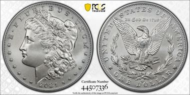 2021-CC Privy $1 Morgan Dollar 100th Anniversary MS70