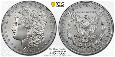 2021-CC Privy $1 Morgan Dollar 100th Anniversary MS70