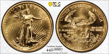 1994 $5 Gold Eagle MS70
