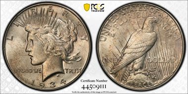 1934 $1 AU58