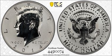 2014-W 50C Reverse Proof 50th Anniversary Set PR69