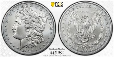 2021-CC Privy $1 Morgan Dollar 100th Anniversary MS70