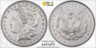 2021-D $1 Morgan Dollar 100th Anniversary MS69