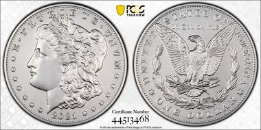 2021 $1 Morgan Dollar 100th Anniversary MS70
