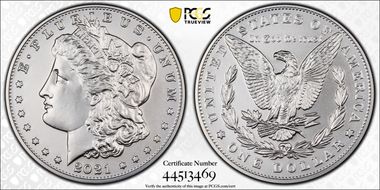 2021 $1 Morgan Dollar 100th Anniversary MS70