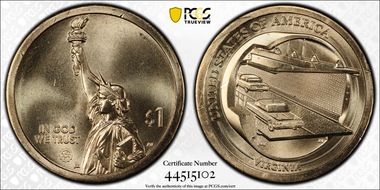 2021-P $1 American Innovation VA CBBT Pos. B MS66