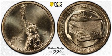 2021-D $1 American Innovation VA CBBT Pos. B MS66