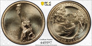 2021-D $1 American Innovation NY  Erie Canal Pos. B MS66