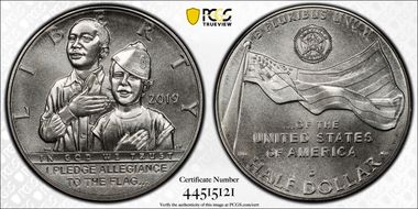 2019-D 50C American Legion 100th Ann MS69