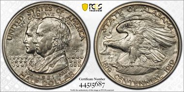 1921 50C Alabama, 2X2 AU55