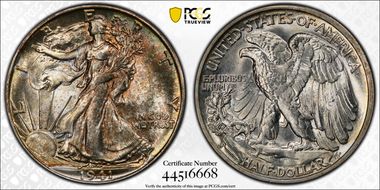 1941-S 50C Missing Wing Feathers, FS-901 MS64