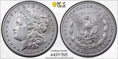 2021-CC Privy $1 Morgan Dollar 100th Anniversary MS70