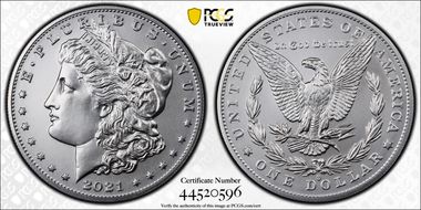 2021-O Privy $1 Morgan Dollar 100th Anniversary MS70