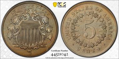 1866 5C Rays AU55+