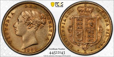 1882-M 1/2 Sov S-3863A Fourth Head AU58