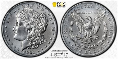 2021-CC Privy $1 Morgan Dollar 100th Anniversary First Strike MS70