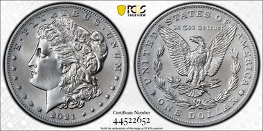 2021 $1 Morgan Dollar 100th Anniversary First Strike MS70