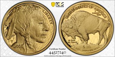 2008-W $10 American Buffalo First Strike .9999 Fine Gold PR70DCAM