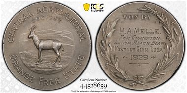 (1929) Medal Laidlaw-1206 Matte Ag SP63
