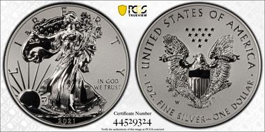 2021-W $1 Silver Eagle Rev PR - Type 1 Designer Edition PR69
