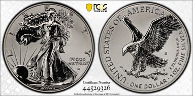 2021-S $1 Silver Eagle Rev PR - Type 2 Designer Edition PR70