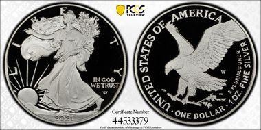 2021-W  $1 Silver Eagle - Type 2 PR70DCAM