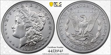 2021-CC Privy $1 Morgan Dollar 100th Anniversary First Strike MS70
