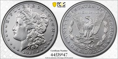 2021-CC Privy $1 Morgan Dollar 100th Anniversary First Strike MS70