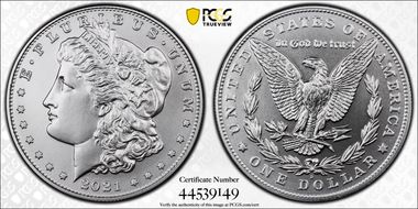 2021-D $1 Morgan Dollar 100th Anniversary First Strike MS70