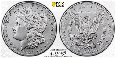 2021 $1 Morgan Dollar 100th Anniversary First Strike MS70