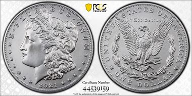 2021 $1 Morgan Dollar 100th Anniversary First Strike MS70