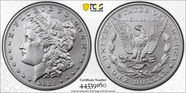 2021 $1 Morgan Dollar 100th Anniversary First Strike MS70